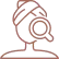 Hooded figure wearing gas mask icon