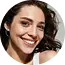 Smiling woman portrait in circular crop