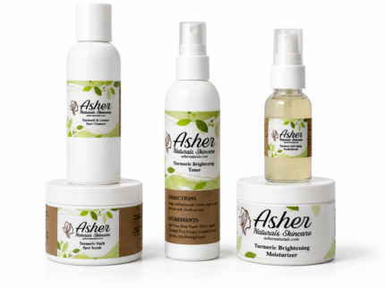 Asher Naturals turmeric brightening skincare set